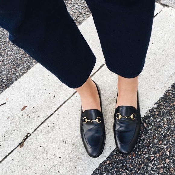 GUCCI Brixton Horsebit Black Leather Foldable Blogger Favorite Celebrity Loafer - Picture 5 of 15
